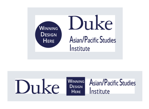 reference images showing size and placement of winning logo design relative to APSI wordmark